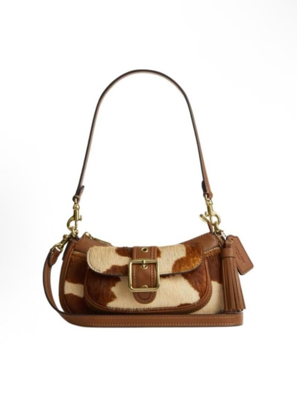 coach Ashton Mini Shoulder Bag In Haircalf With Cow Print cdx79